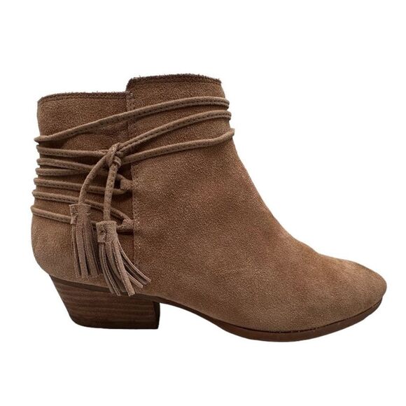 Vince camuto Carlina tan suede ankle boots tassels side zip women’s size 8.5m - Picture 2 of 13